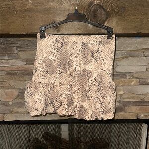 DO+BE Snakeskin Ruffled Bubble Mini Skirt